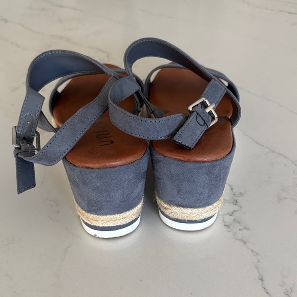 Unisa Blue and Brown Wedge Sandals - Picture 4 of 7